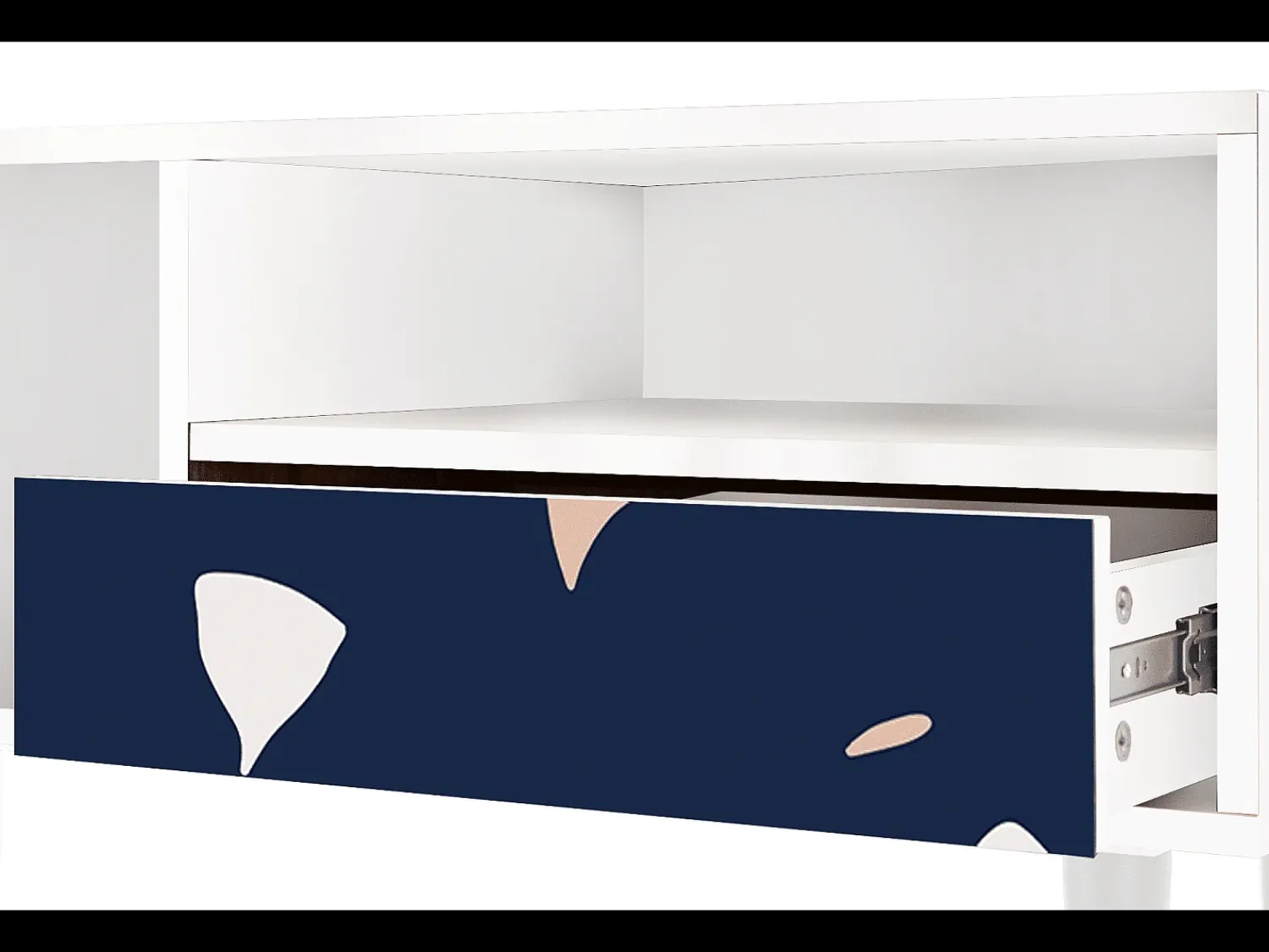Móvel De Tv* Mueble de TV - 115х59х48 cm - T3 - Space Satellites, Branco Bege