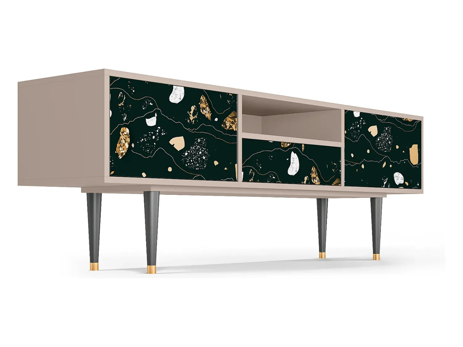 Móvel De Tv| Mueble de TV - 170х59х41 cm - T6 - Space Rocks, Latte Bege