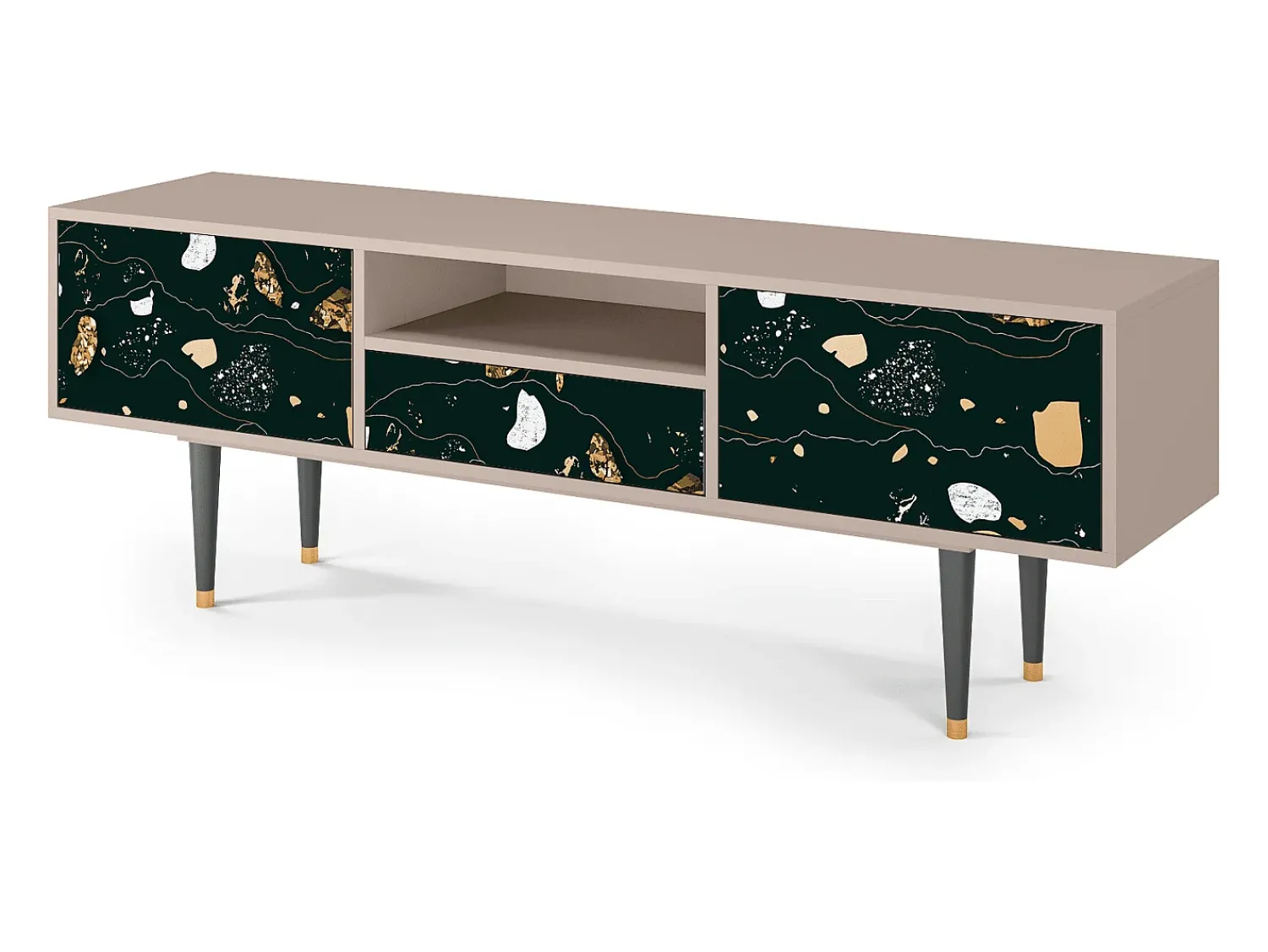 Móvel De Tv| Mueble de TV - 170х59х41 cm - T6 - Space Rocks, Latte Bege