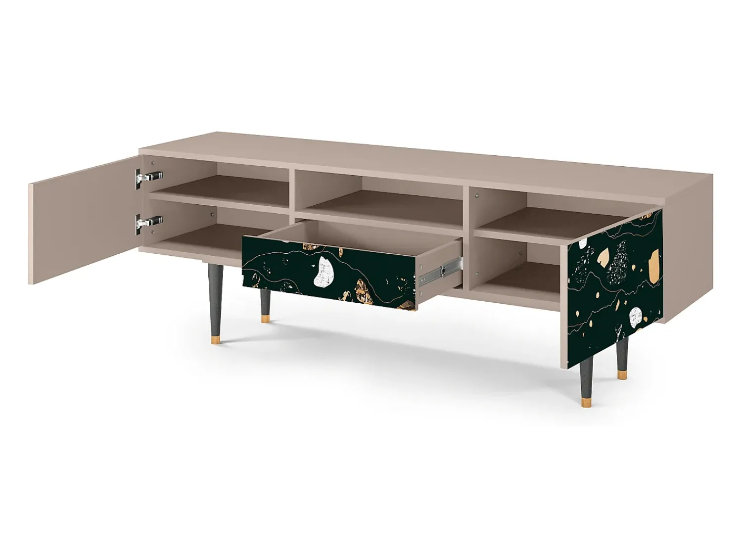 Móvel De Tv| Mueble de TV - 170х59х41 cm - T6 - Space Rocks, Latte Bege
