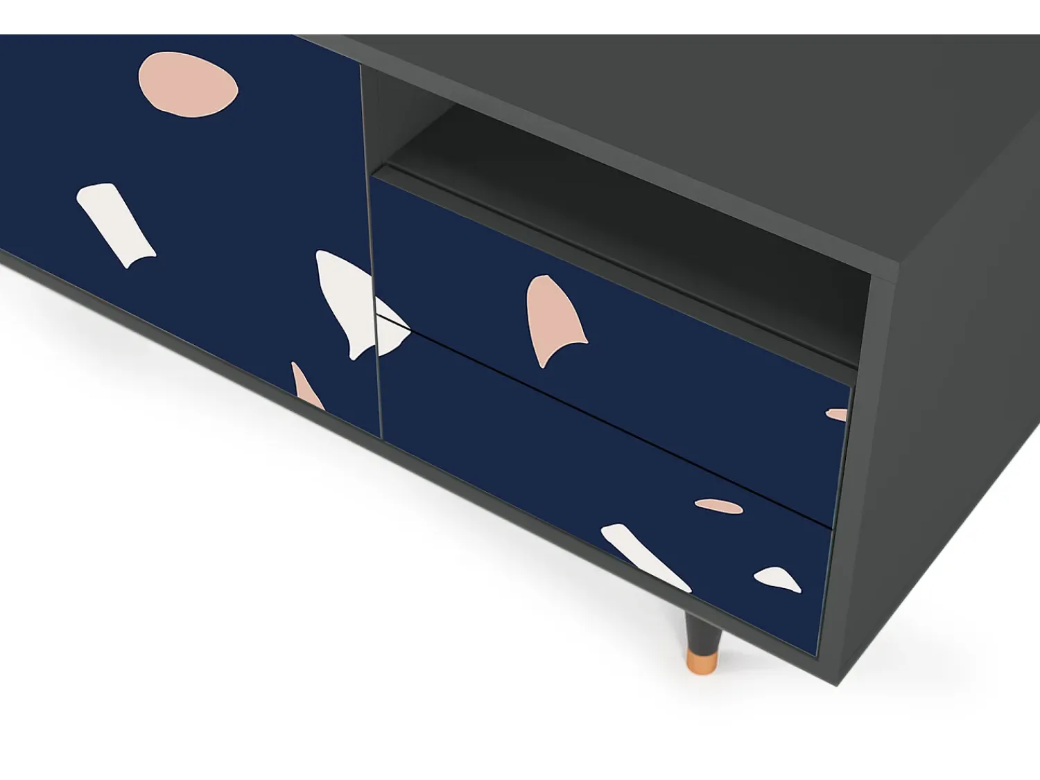 Hot Mueble de TV - 125х56х41 cm - T7 - Space Satellites, Antracite Cinza antracite