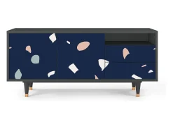 Hot Mueble de TV - 125х56х41 cm - T7 - Space Satellites, Antracite Cinza antracite