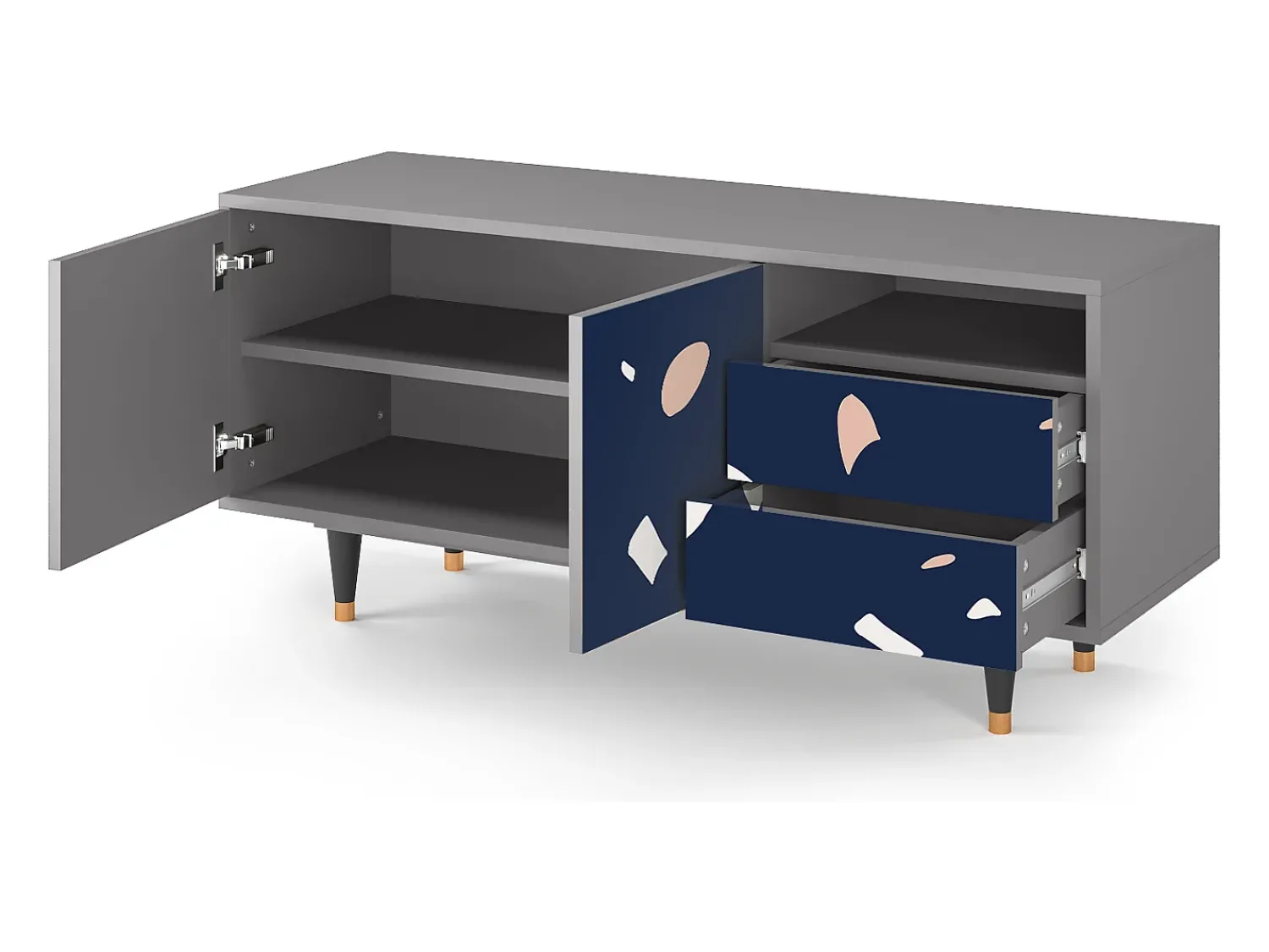 Mueble de TV - 125х56х41 cm - T7 - Space Satellites, Cinza^ Móvel De Tv