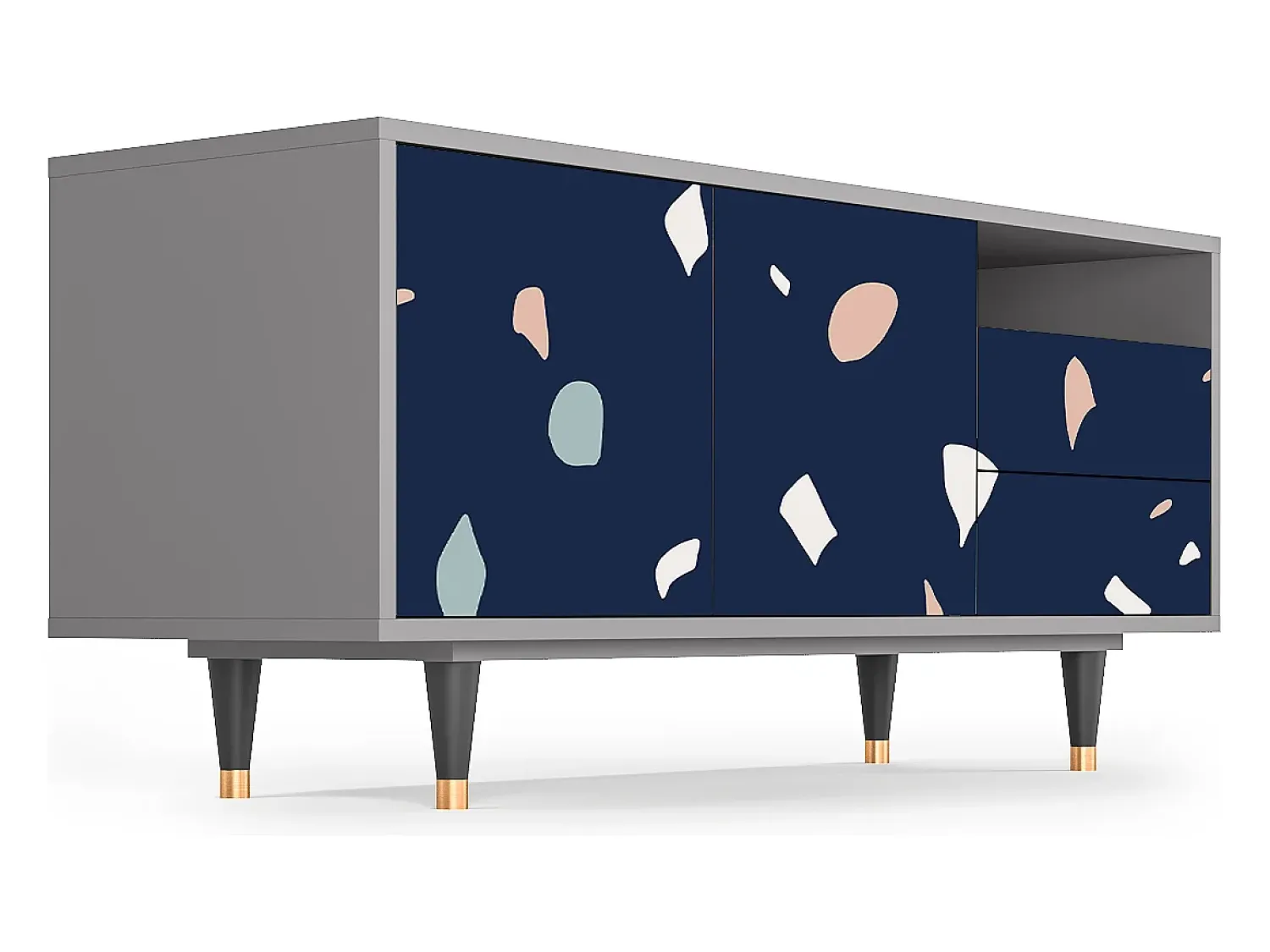Mueble de TV - 125х56х41 cm - T7 - Space Satellites, Cinza^ Móvel De Tv