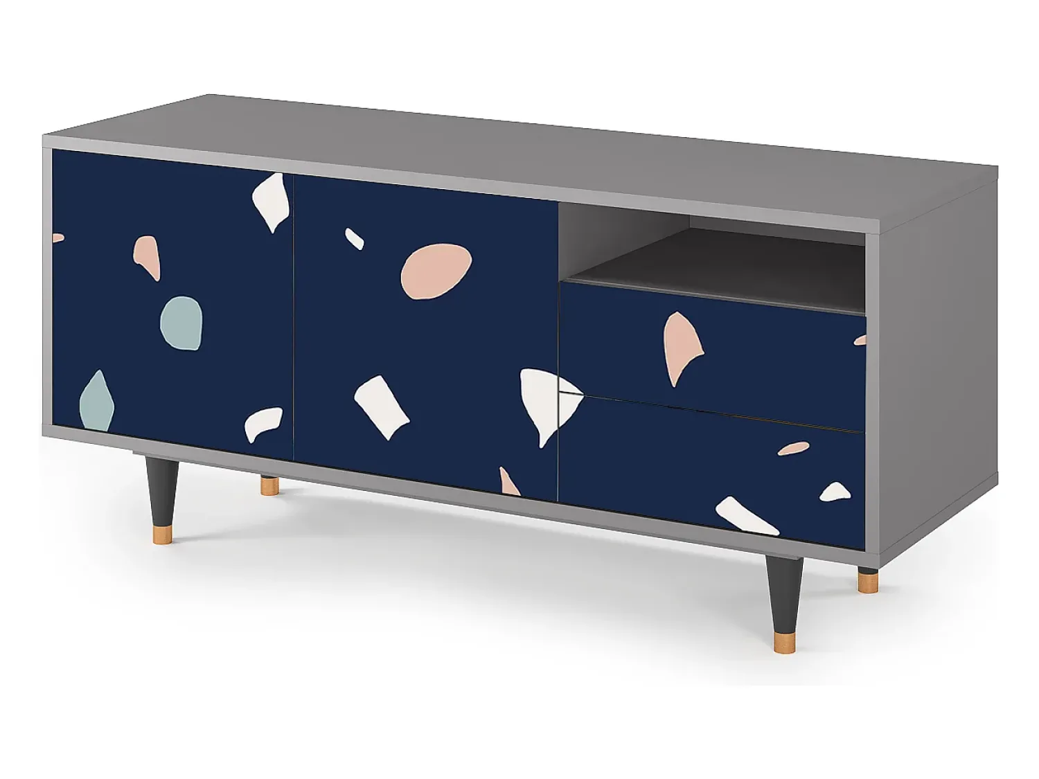 Mueble de TV - 125х56х41 cm - T7 - Space Satellites, Cinza^ Móvel De Tv