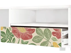 Mueble de TV - 115х59х48 cm - T3 - Spring Swallow, Branco^ Móvel De Tv