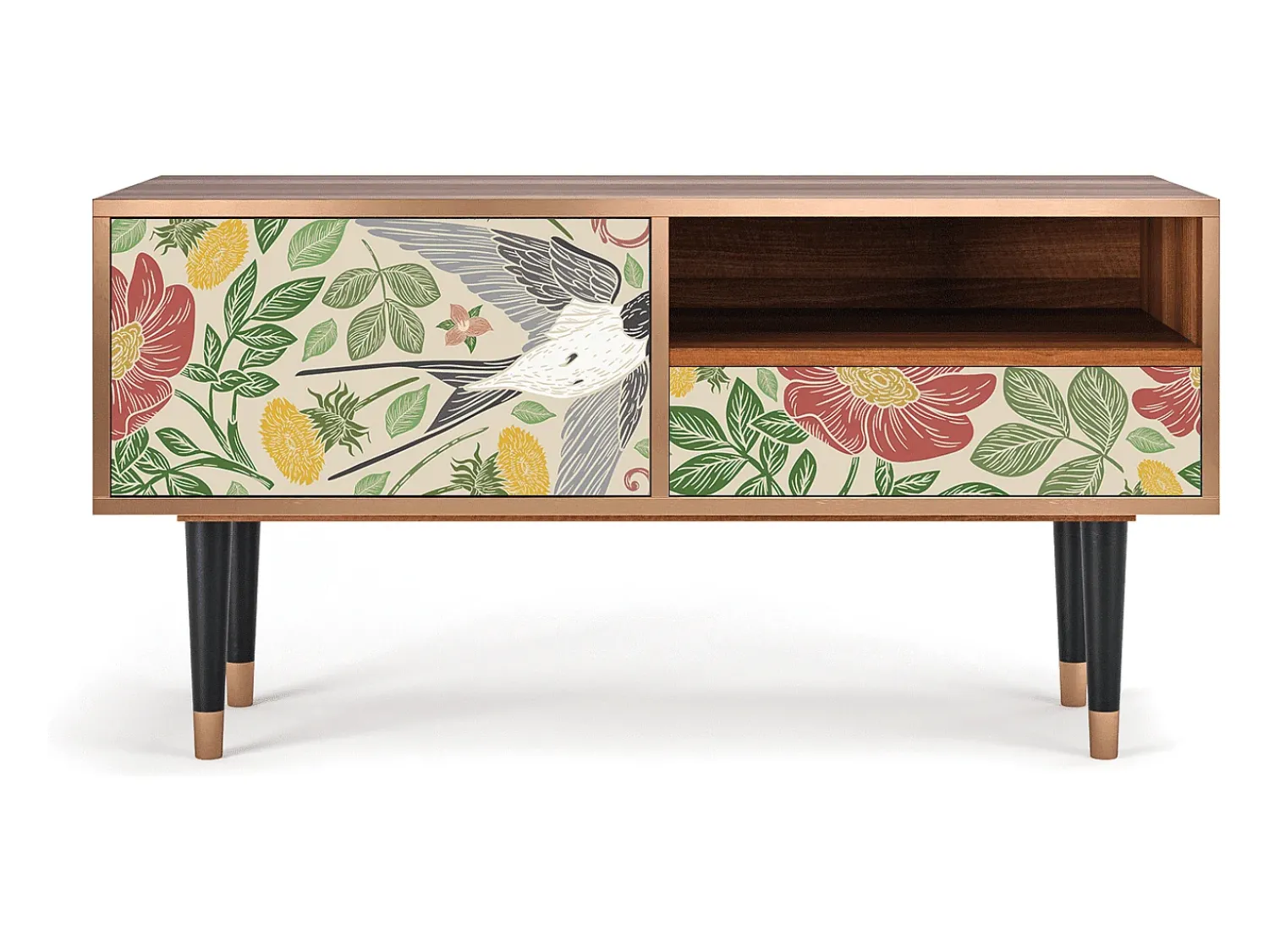 Mueble de TV - 115х59х48 cm - T3 - Spring Swallow, Nogueira^ Móvel De Tv