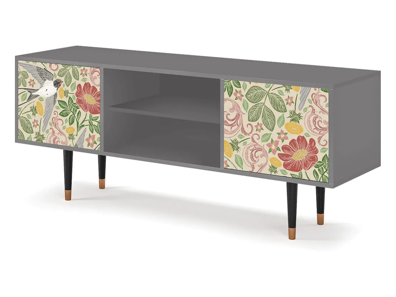 Móvel De Tv| Mueble de TV - 170х69х48 cm - T2 - Spring Swallow, Cinza Cinzento