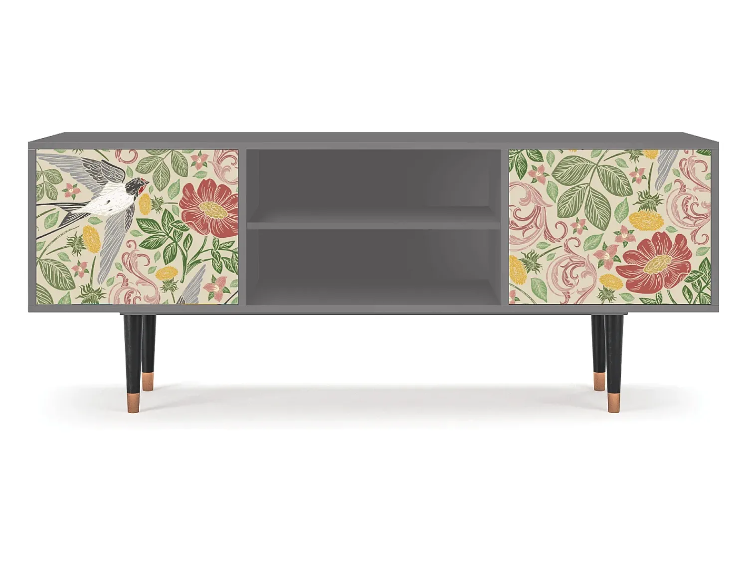 Móvel De Tv| Mueble de TV - 170х69х48 cm - T2 - Spring Swallow, Cinza Cinzento