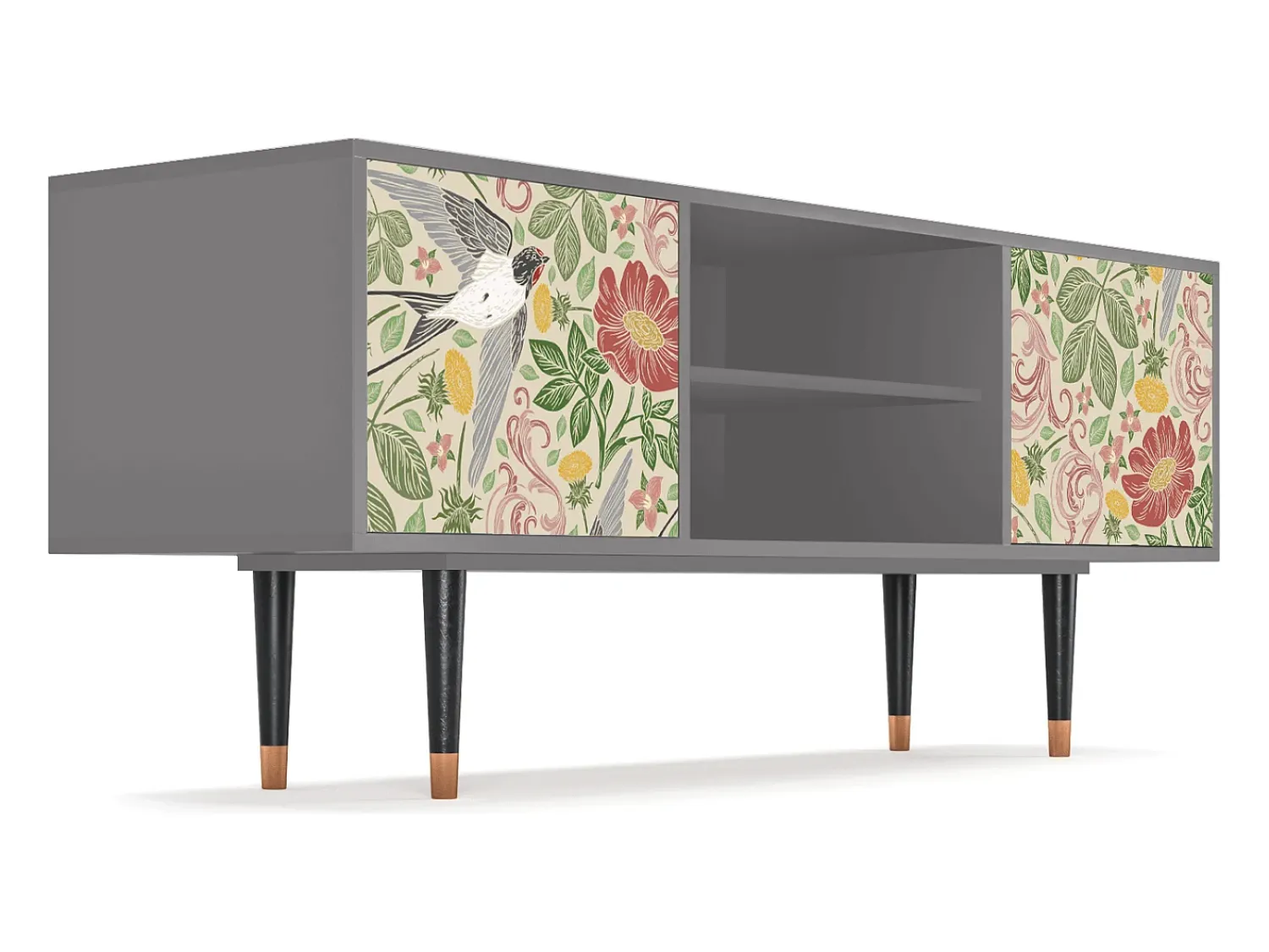 Móvel De Tv| Mueble de TV - 170х69х48 cm - T2 - Spring Swallow, Cinza Cinzento