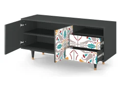 Hot Mueble de TV - 125х56х41 cm - T7 - Spring Ceramics, Antracite Cinza antracite