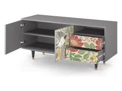 Outlet Mueble de TV - 125х56х41 cm - T7 - Spring Swallow, Cinza Cinzento