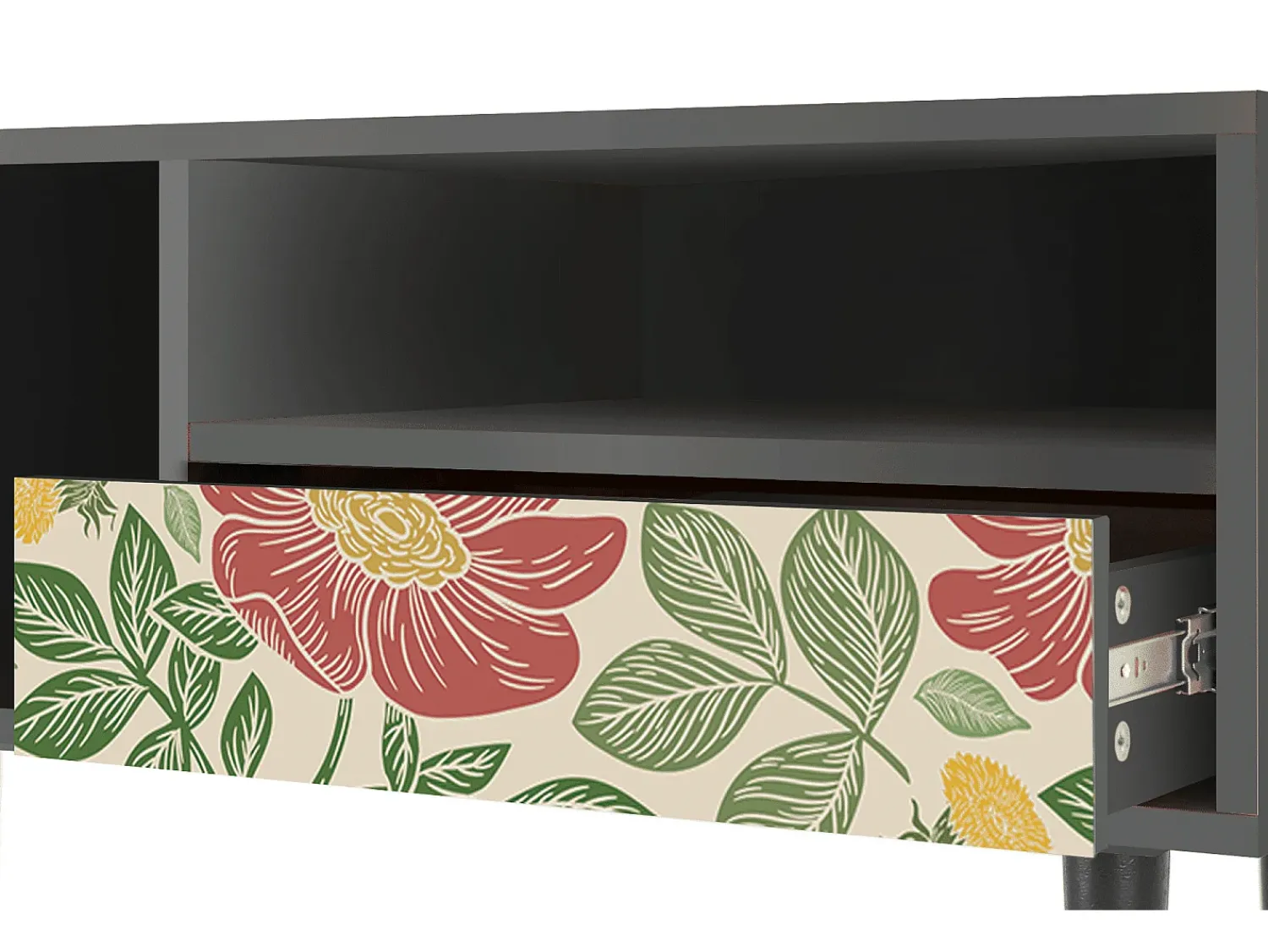 Móvel De Tv| Mueble de TV - 115х59х48 cm - T3 - Spring Swallow, Antracite Cinza antracite
