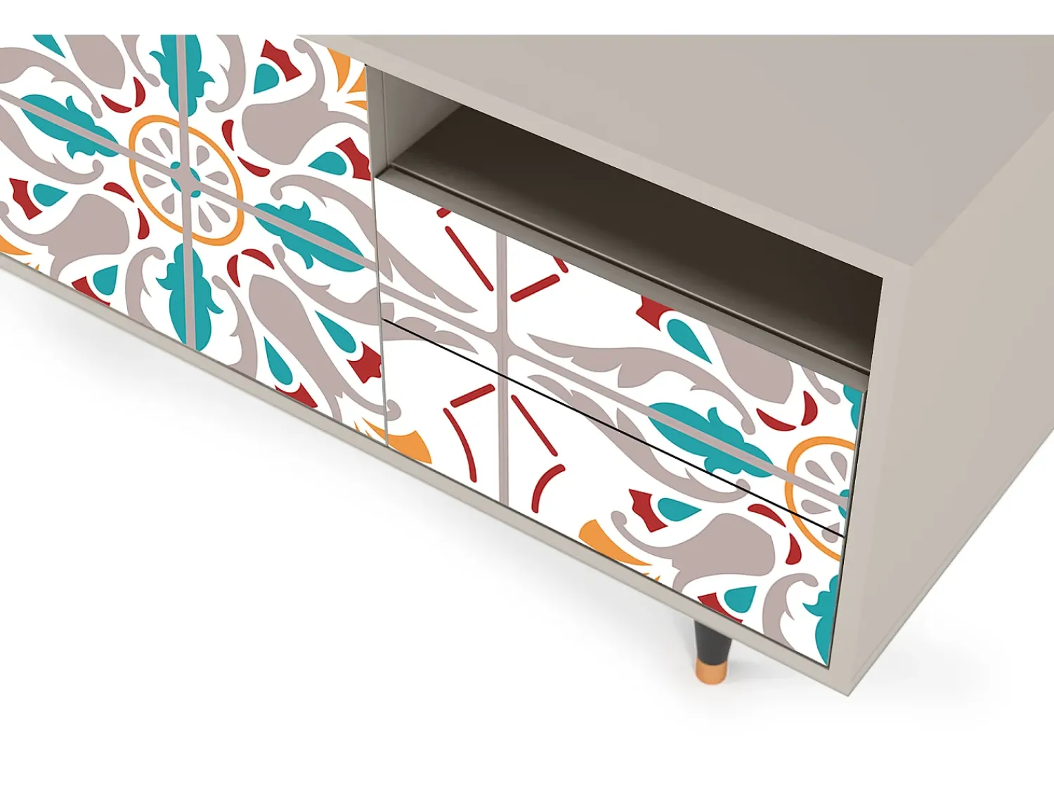 Móvel De Tv| Mueble de TV - 125х56х41 cm - T7 - Spring Ceramics, Areia Bege