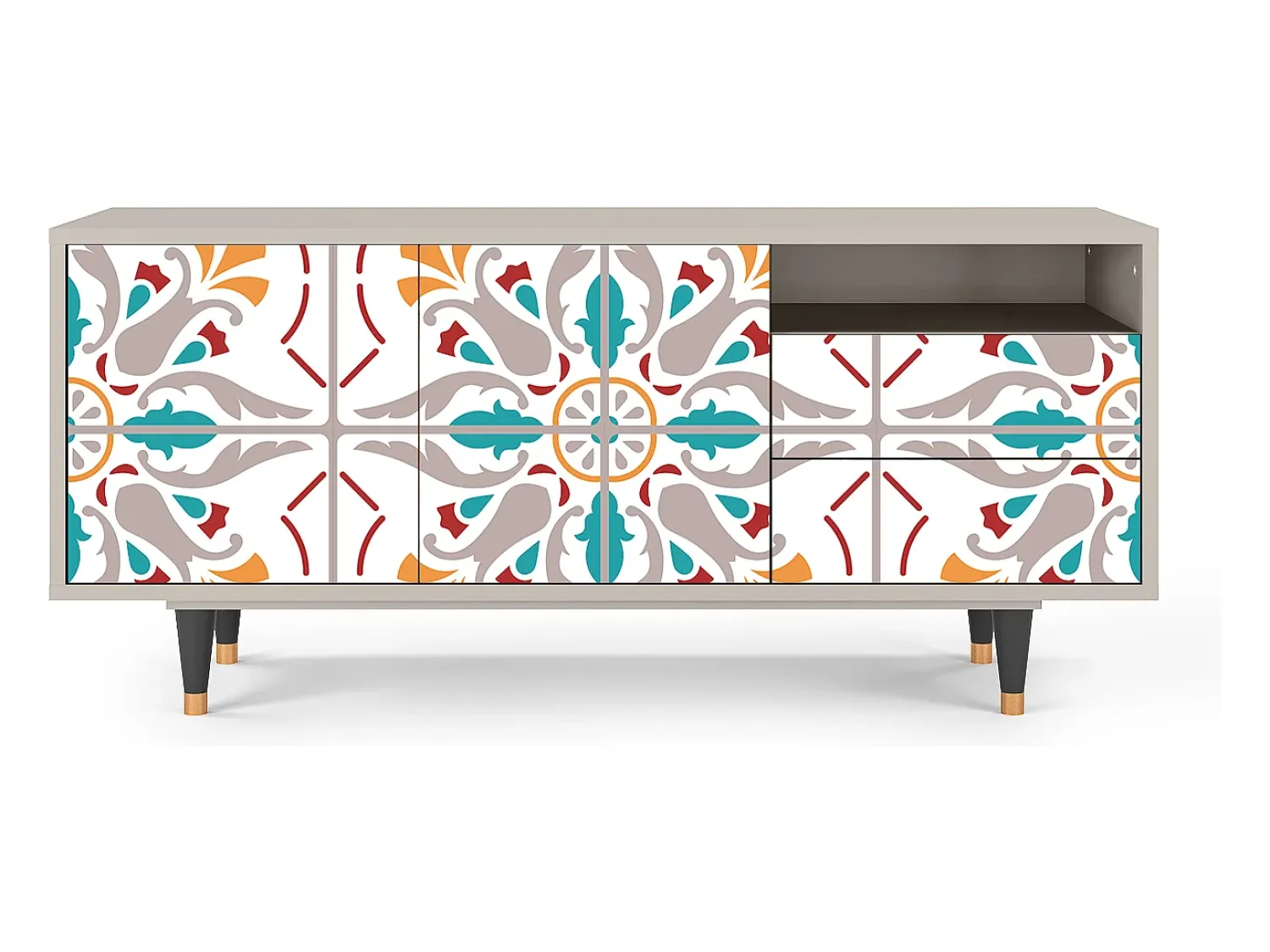 Móvel De Tv| Mueble de TV - 125х56х41 cm - T7 - Spring Ceramics, Areia Bege