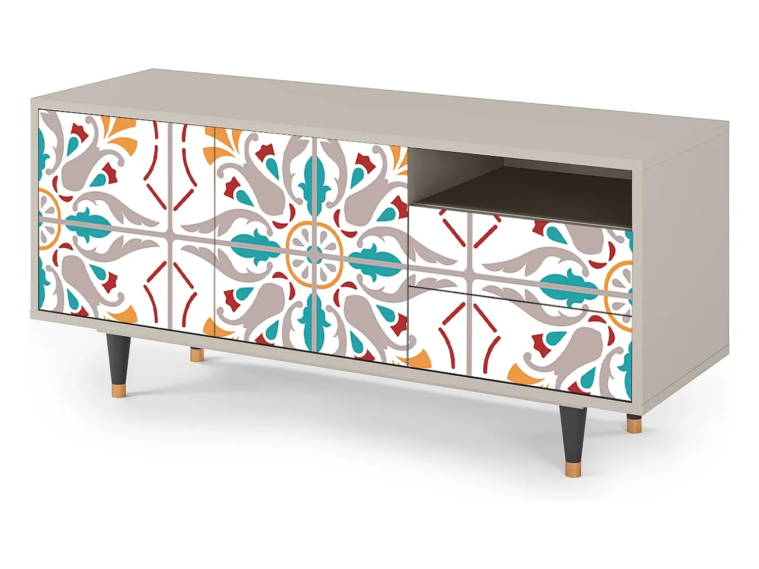 Móvel De Tv| Mueble de TV - 125х56х41 cm - T7 - Spring Ceramics, Areia Bege