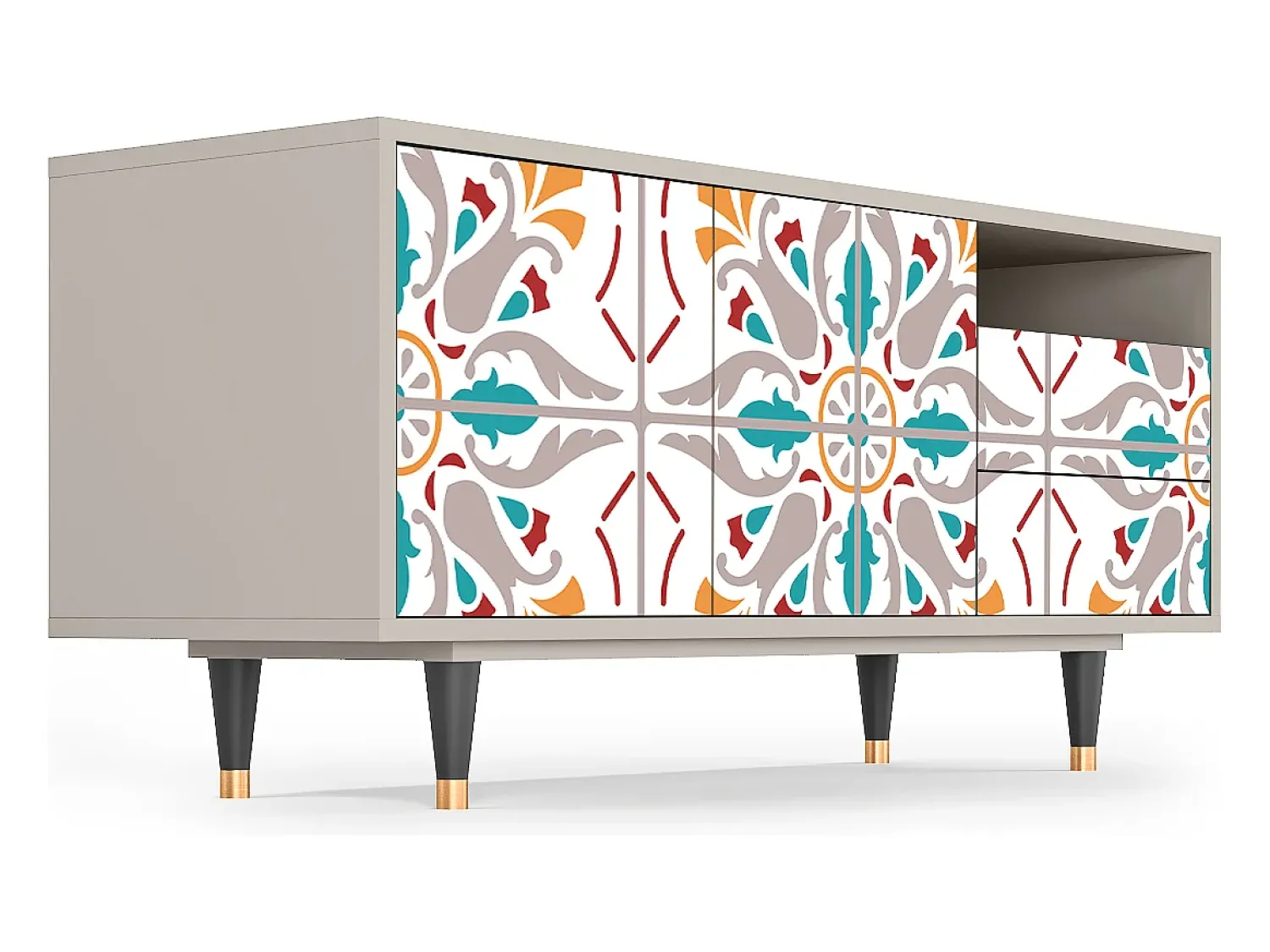 Móvel De Tv| Mueble de TV - 125х56х41 cm - T7 - Spring Ceramics, Areia Bege