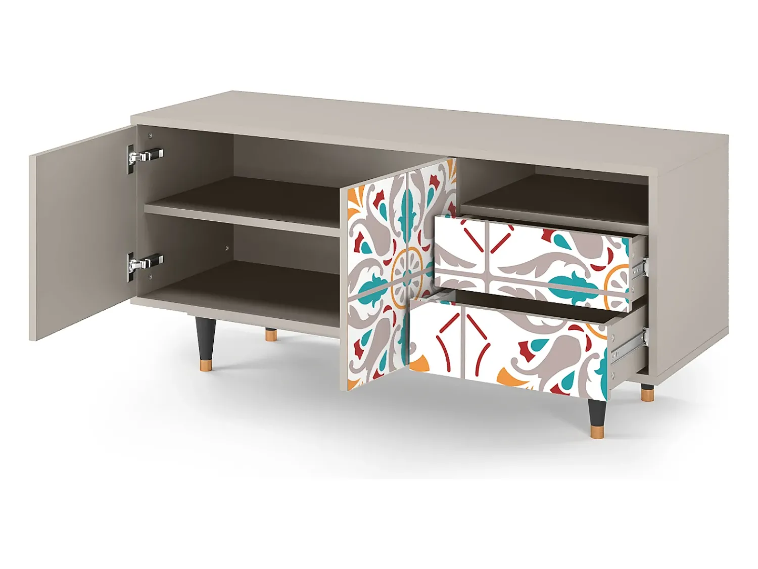 Móvel De Tv| Mueble de TV - 125х56х41 cm - T7 - Spring Ceramics, Areia Bege
