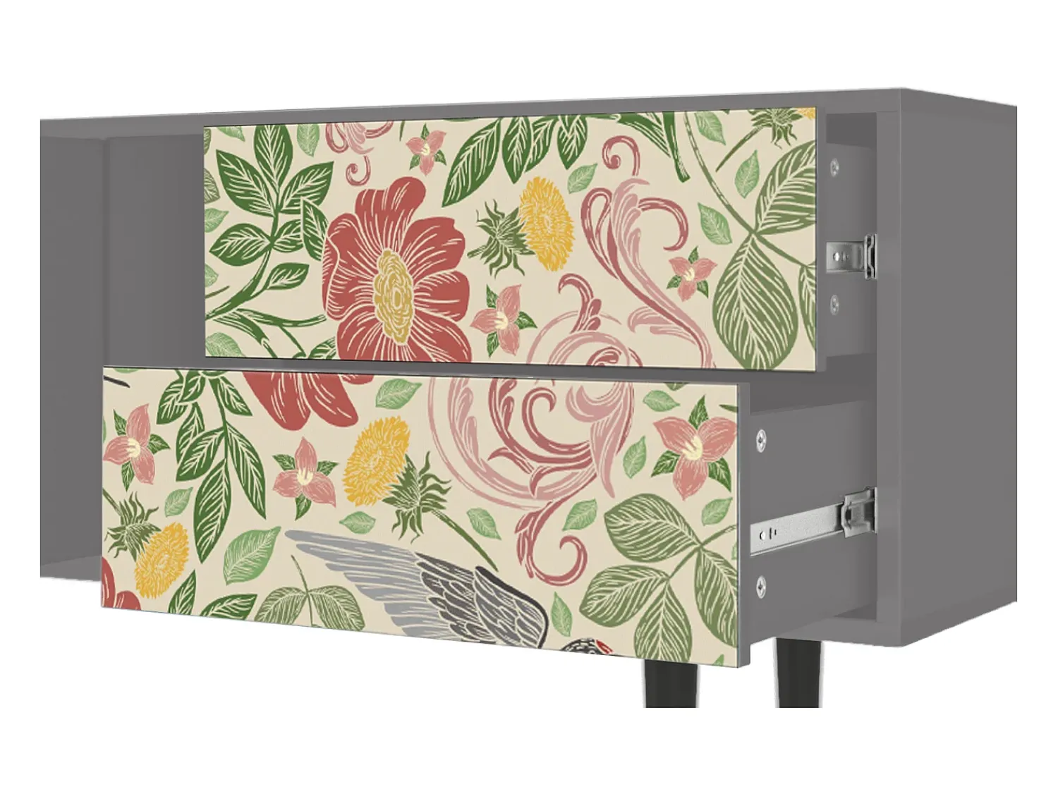 Móvel De Tv| Mueble de TV - 170х69х48 cm - T1 - Spring Swallow, Cinza Cinzento
