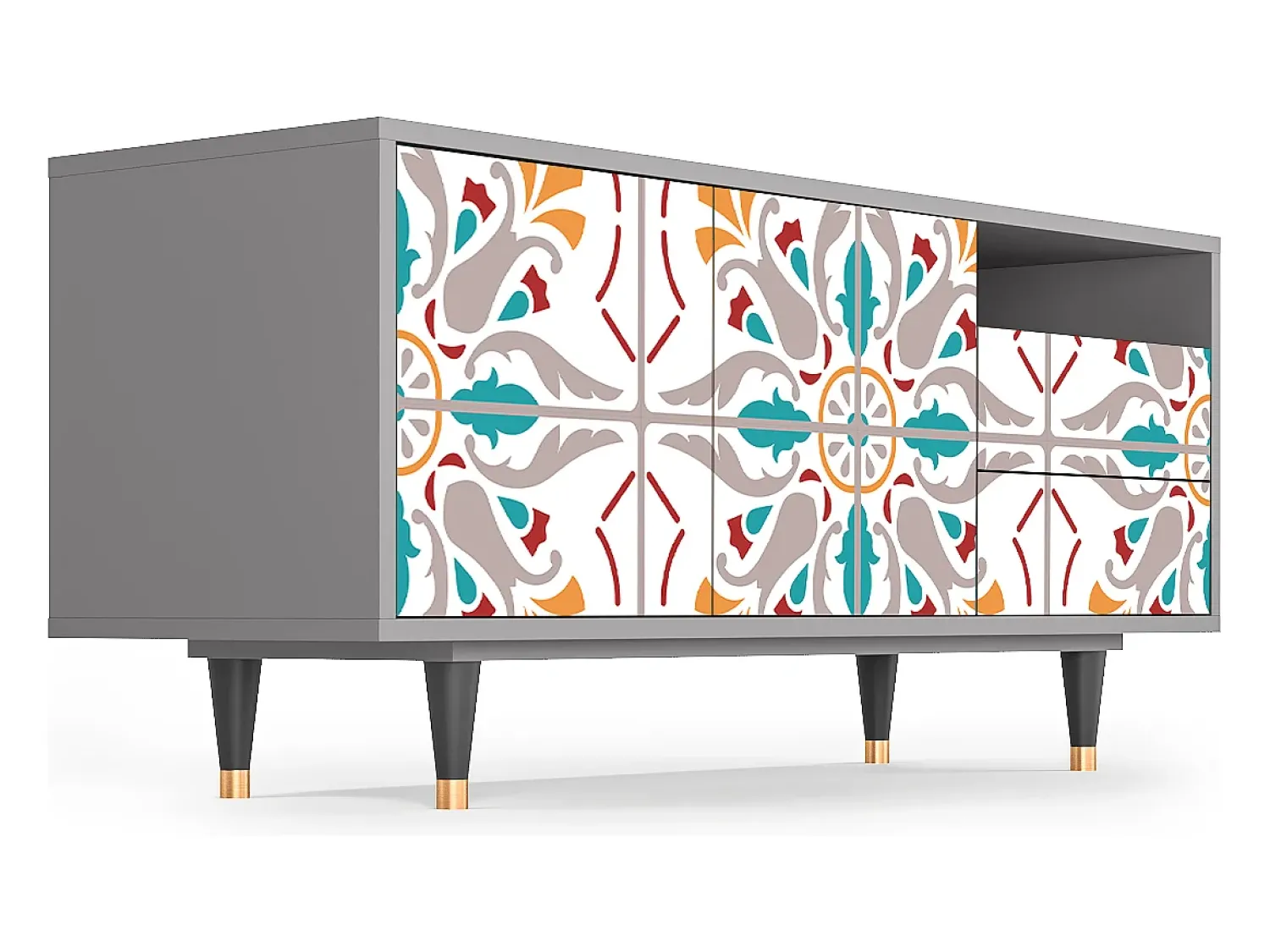 Mueble de TV - 125х56х41 cm - T7 - Spring Ceramics, Cinza^ Móvel De Tv