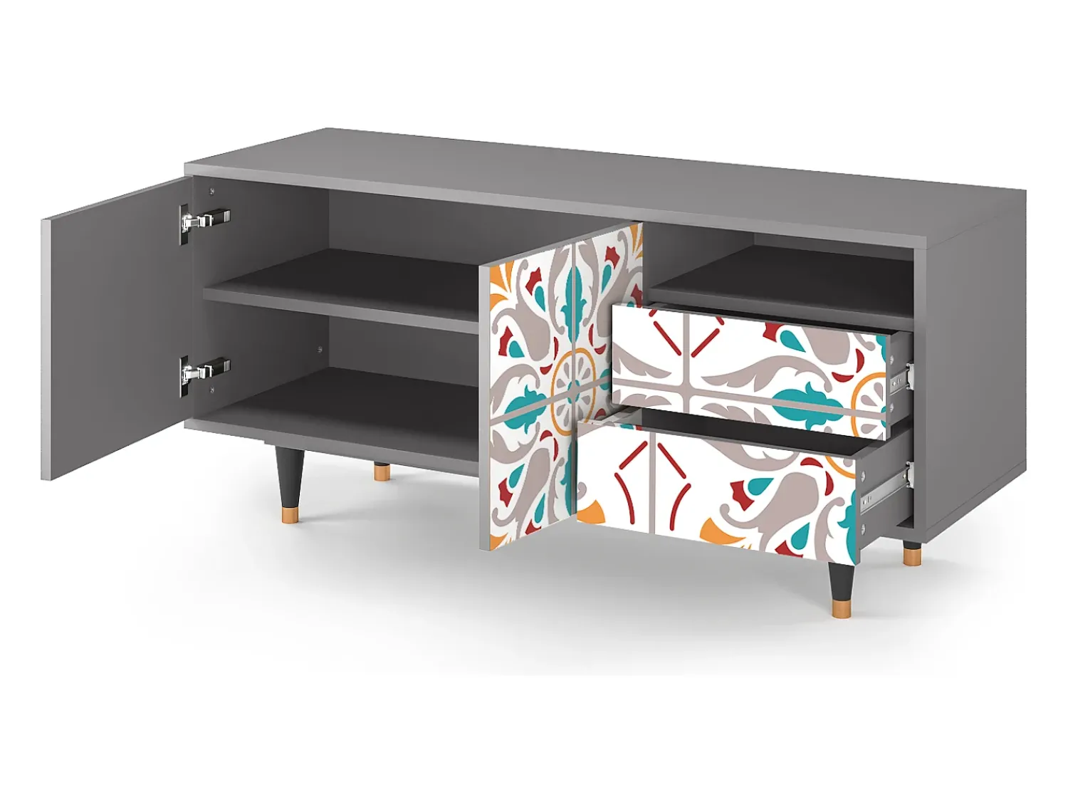 Mueble de TV - 125х56х41 cm - T7 - Spring Ceramics, Cinza^ Móvel De Tv