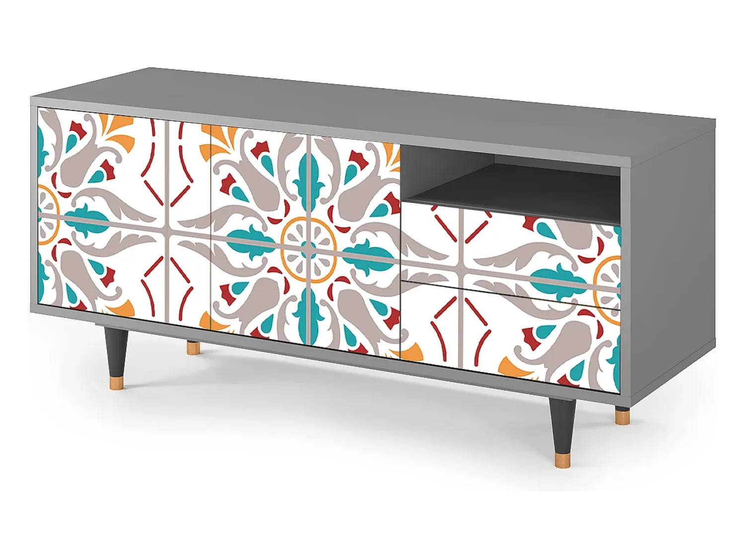 Mueble de TV - 125х56х41 cm - T7 - Spring Ceramics, Cinza^ Móvel De Tv