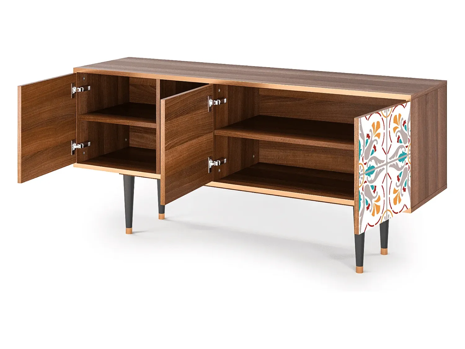 Mueble de TV - 150х69х41 cm - T5 - Spring Ceramics, Nogueira^ Móvel De Tv