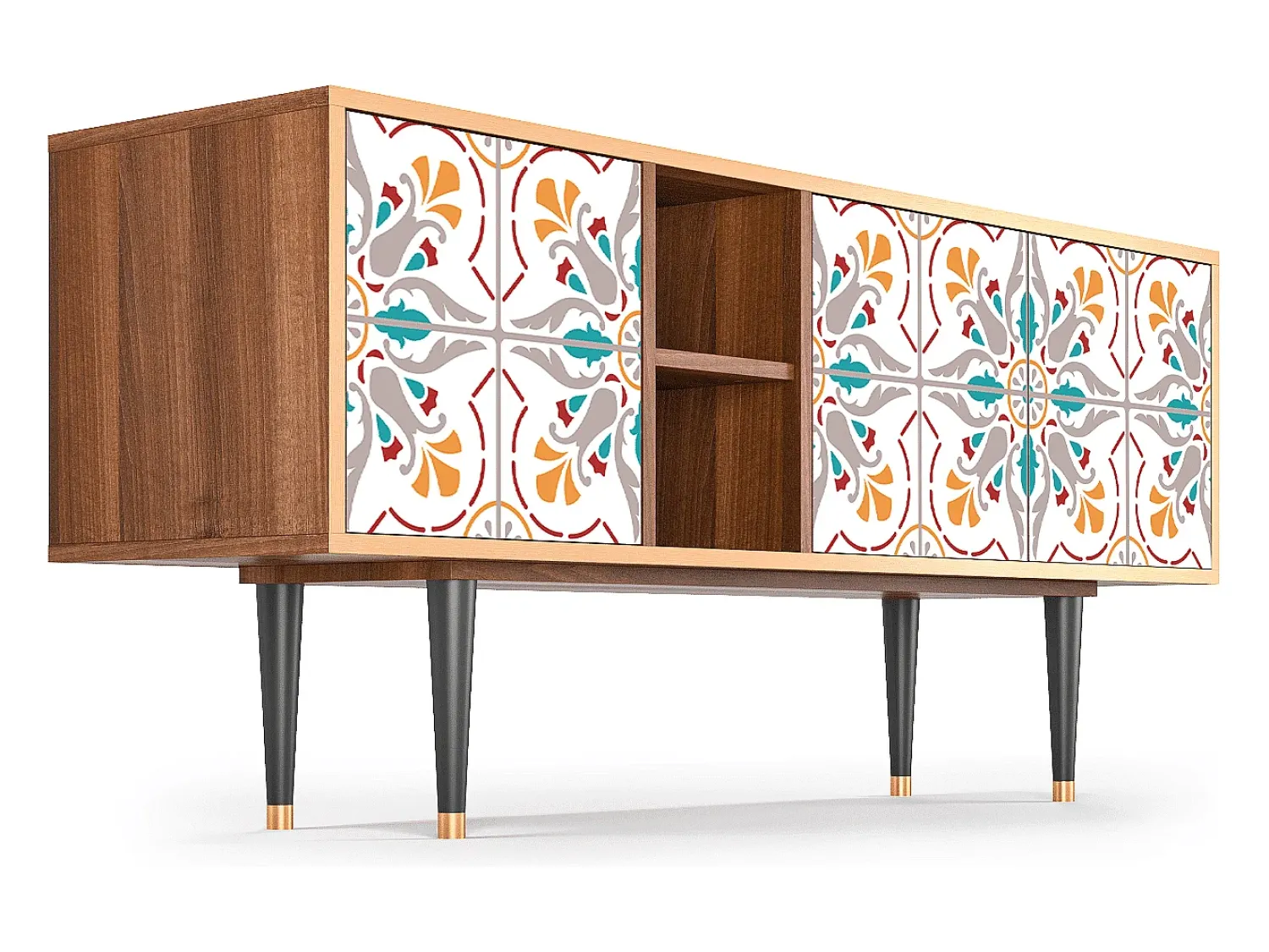 Mueble de TV - 150х69х41 cm - T5 - Spring Ceramics, Nogueira^ Móvel De Tv