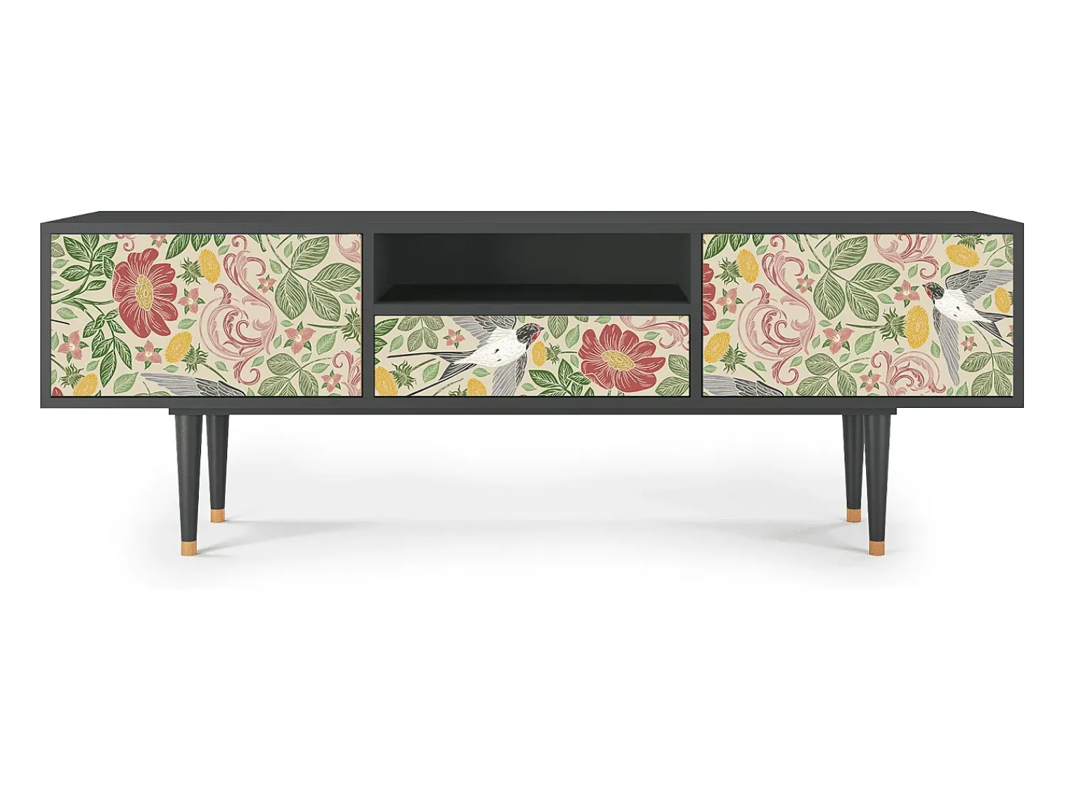 Móvel De Tv| Mueble de TV - 170х59х41 cm - T6 - Spring Swallow, Antracite Cinza antracite