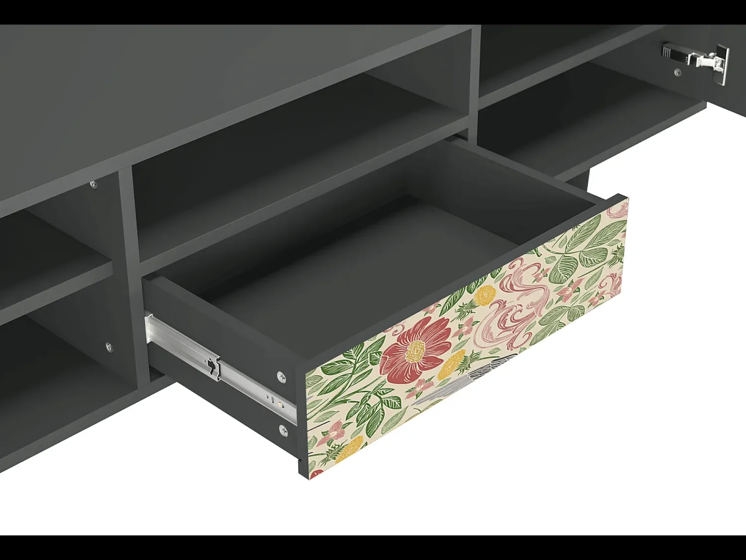 Móvel De Tv| Mueble de TV - 170х59х41 cm - T6 - Spring Swallow, Antracite Cinza antracite
