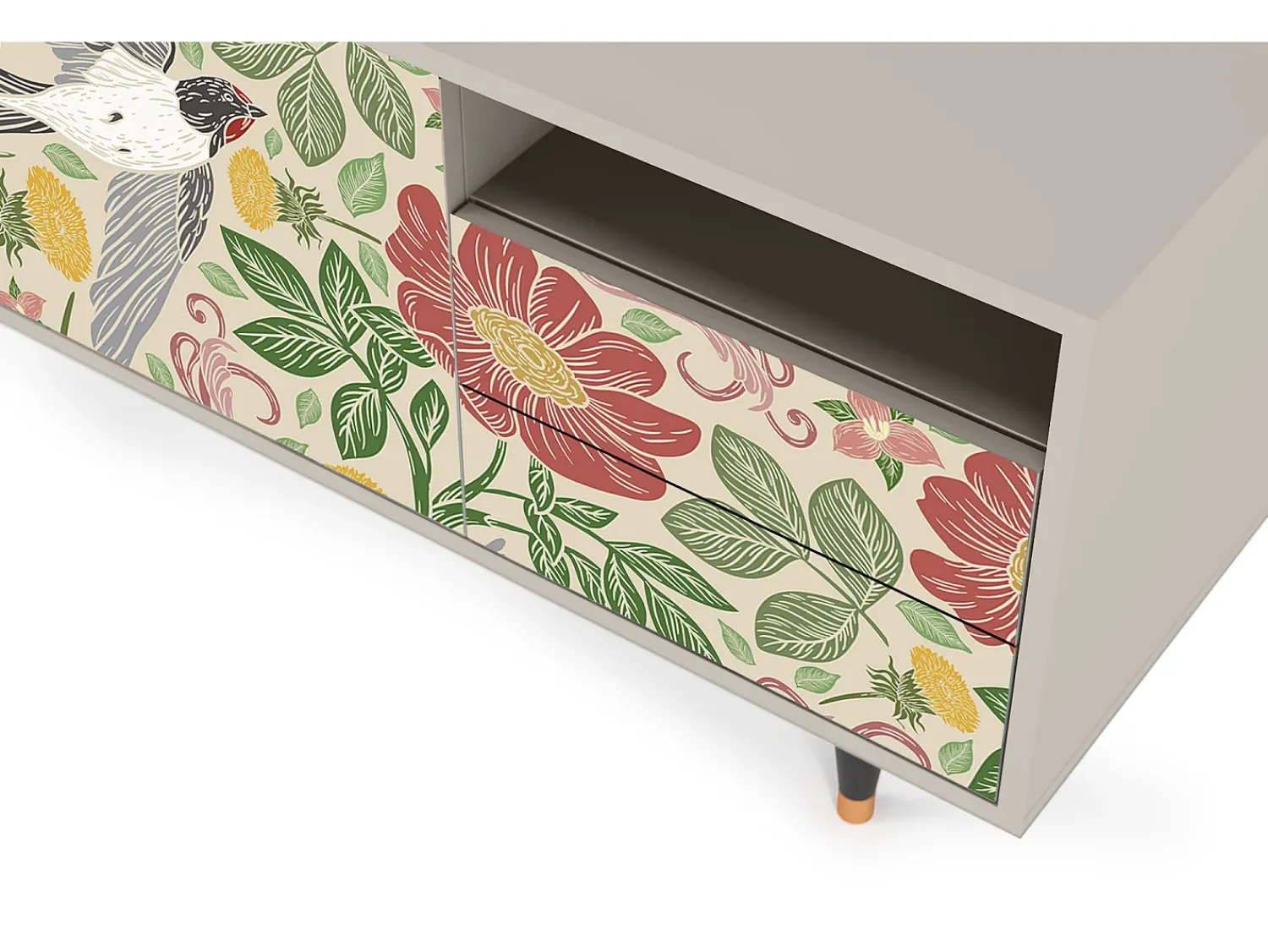 Online Mueble de TV - 125х56х41 cm - T7 - Spring Swallow, Areia Bege