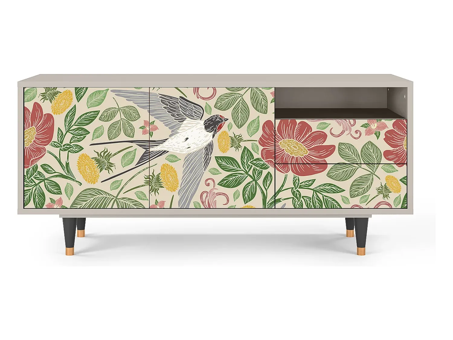 Online Mueble de TV - 125х56х41 cm - T7 - Spring Swallow, Areia Bege