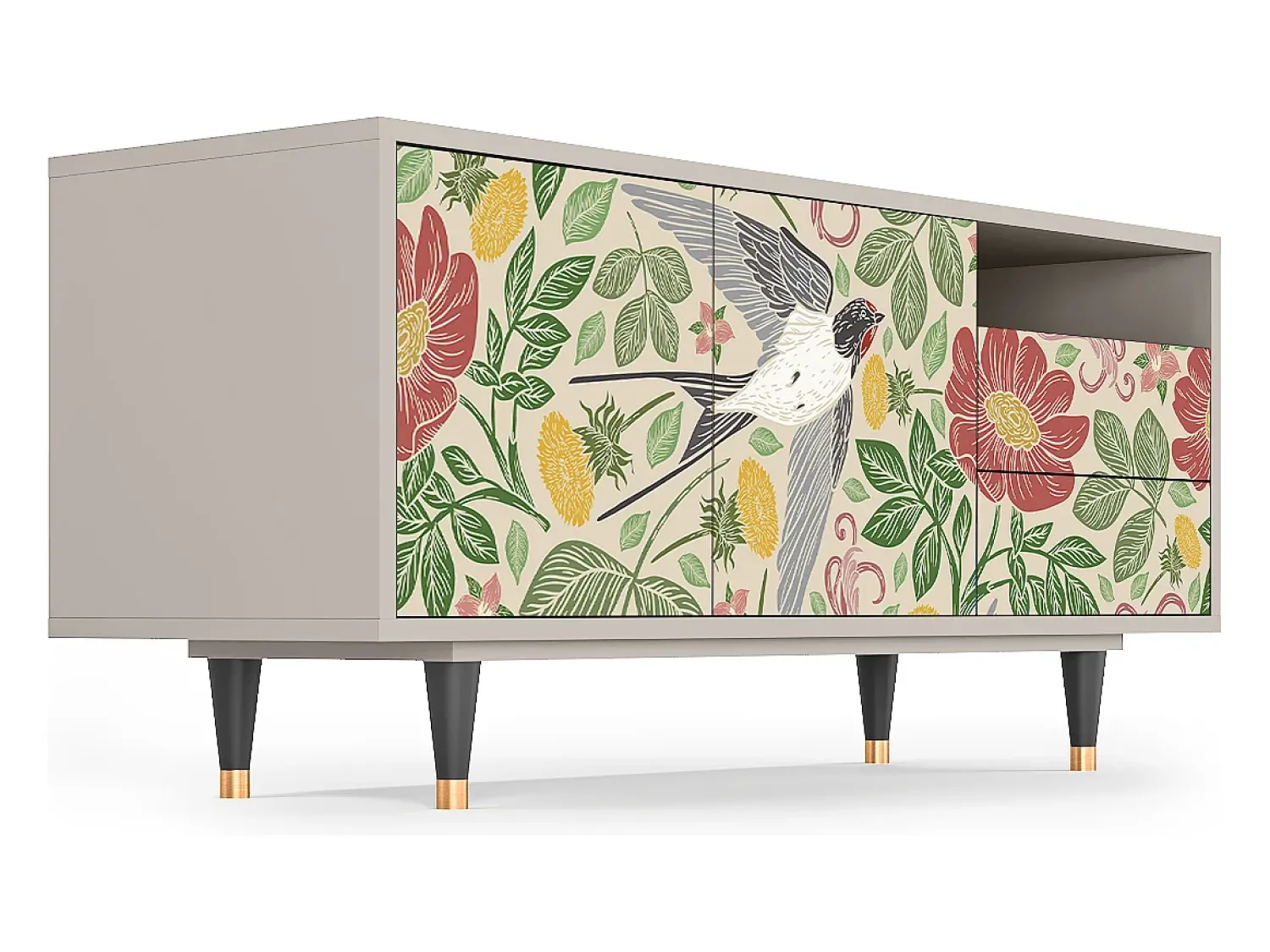 Online Mueble de TV - 125х56х41 cm - T7 - Spring Swallow, Areia Bege
