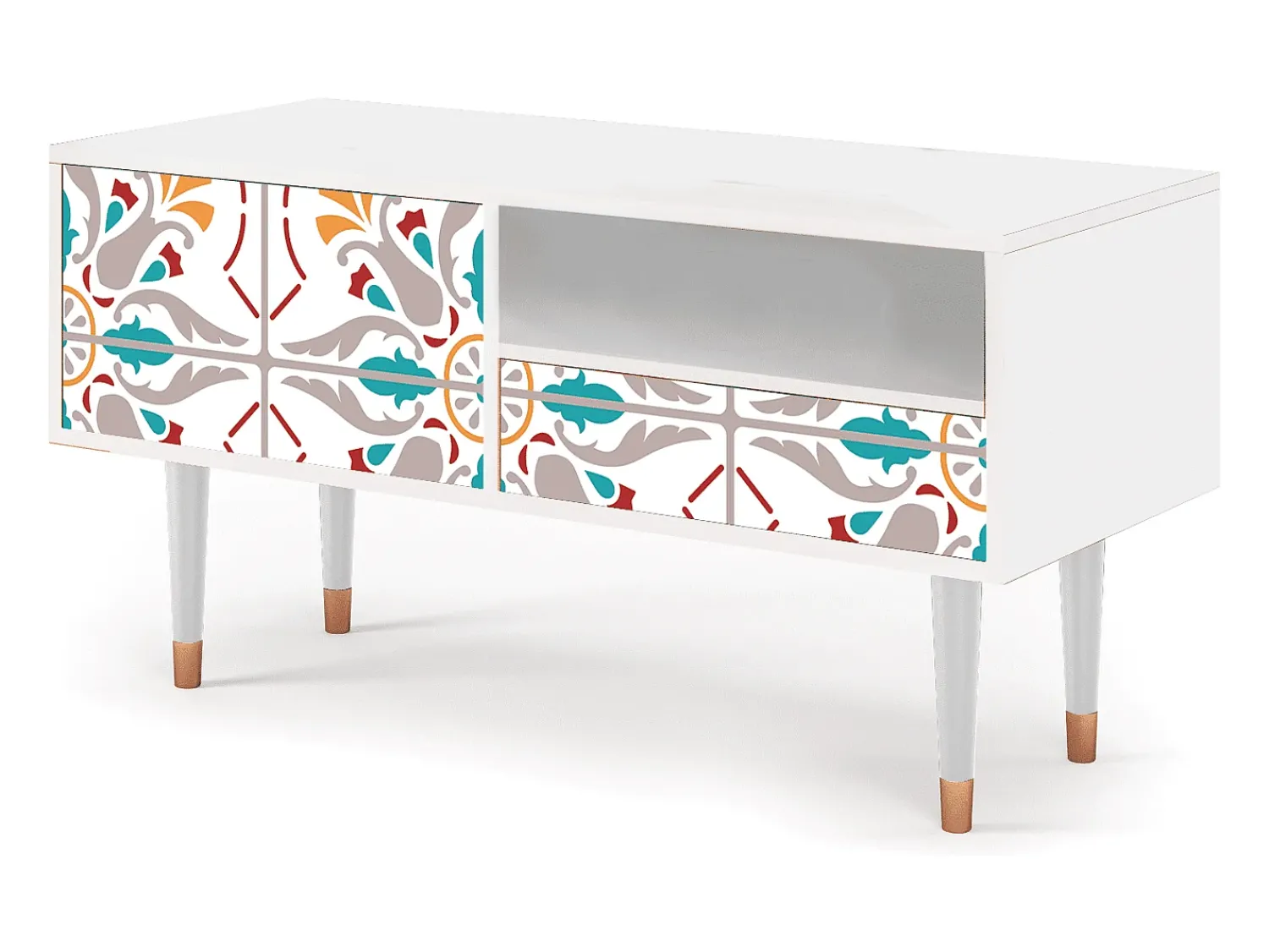 Mueble de TV - 115х59х48 cm - T3 - Spring Ceramics, Branco^ Móvel De Tv