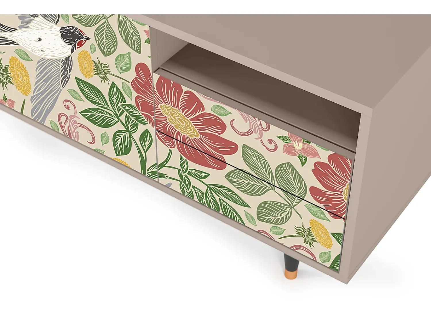 Clearance Mueble de TV - 125х56х41 cm - T7 - Spring Swallow, Latte Bege