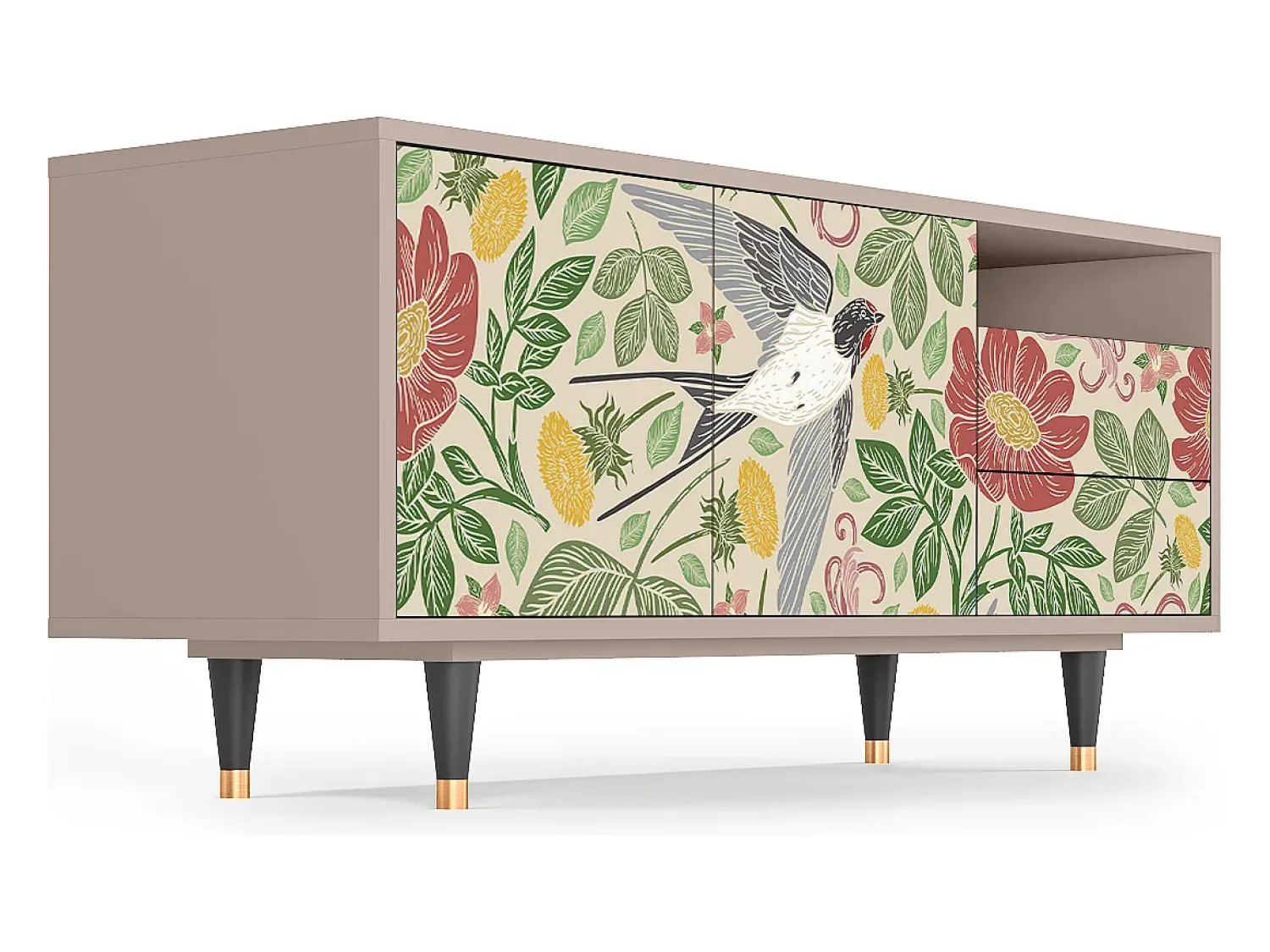 Clearance Mueble de TV - 125х56х41 cm - T7 - Spring Swallow, Latte Bege