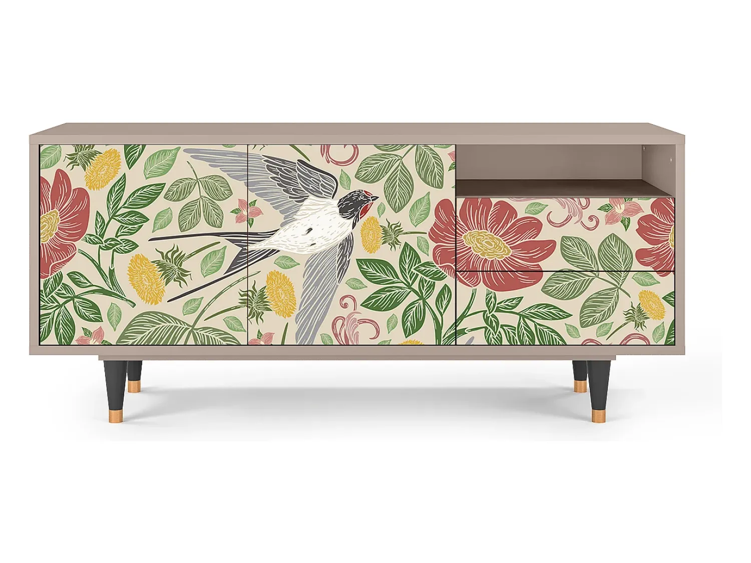 Clearance Mueble de TV - 125х56х41 cm - T7 - Spring Swallow, Latte Bege
