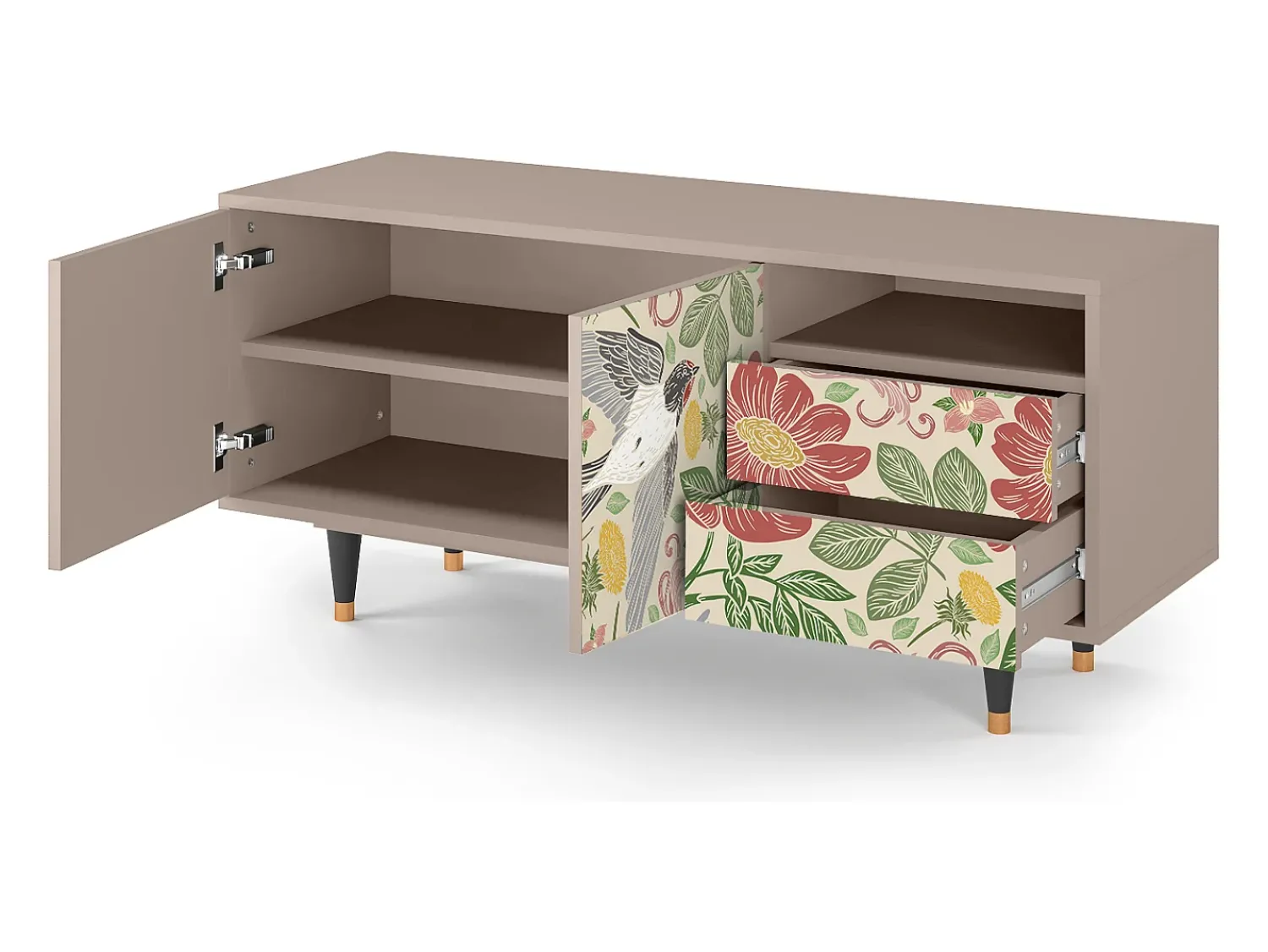 Clearance Mueble de TV - 125х56х41 cm - T7 - Spring Swallow, Latte Bege