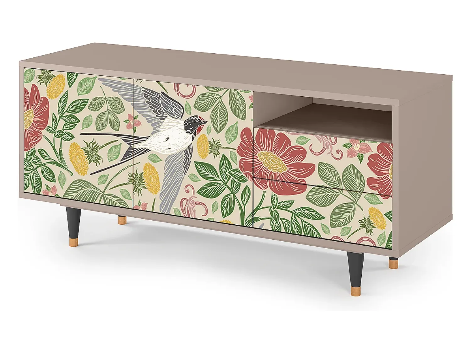 Clearance Mueble de TV - 125х56х41 cm - T7 - Spring Swallow, Latte Bege