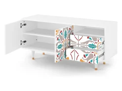 Móvel De Tv* Mueble de TV - 125х56х41 cm - T7 - Spring Ceramics, Branco Bege