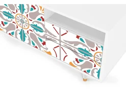 Móvel De Tv* Mueble de TV - 125х56х41 cm - T7 - Spring Ceramics, Branco Bege