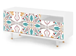 Móvel De Tv* Mueble de TV - 125х56х41 cm - T7 - Spring Ceramics, Branco Bege