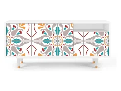 Móvel De Tv* Mueble de TV - 125х56х41 cm - T7 - Spring Ceramics, Branco Bege