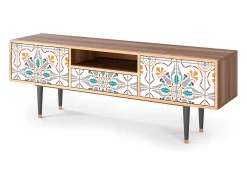 Móvel De Tv* Mueble de TV - 170х59х41 cm - T6 - Spring Ceramics, Nogueira Castanho