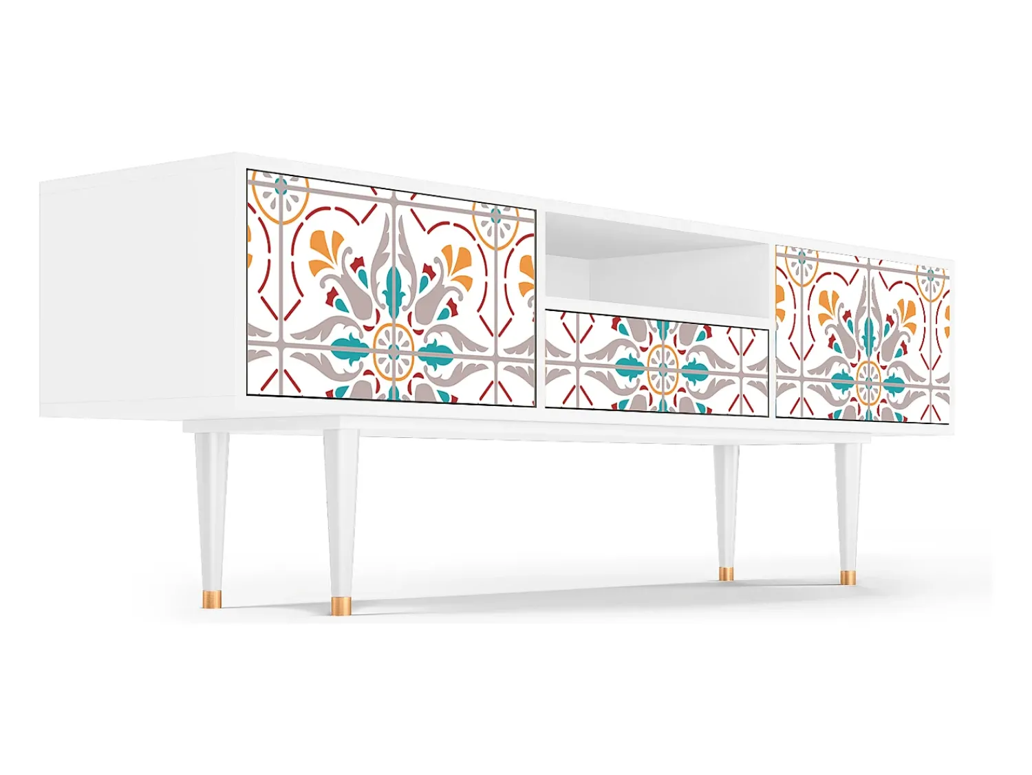 Mueble de TV - 170х59х41 cm - T6 - Spring Ceramics, Branco^ Móvel De Tv