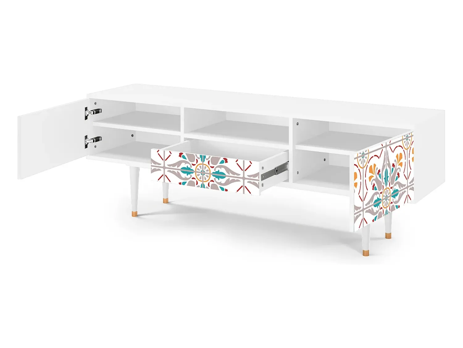 Mueble de TV - 170х59х41 cm - T6 - Spring Ceramics, Branco^ Móvel De Tv