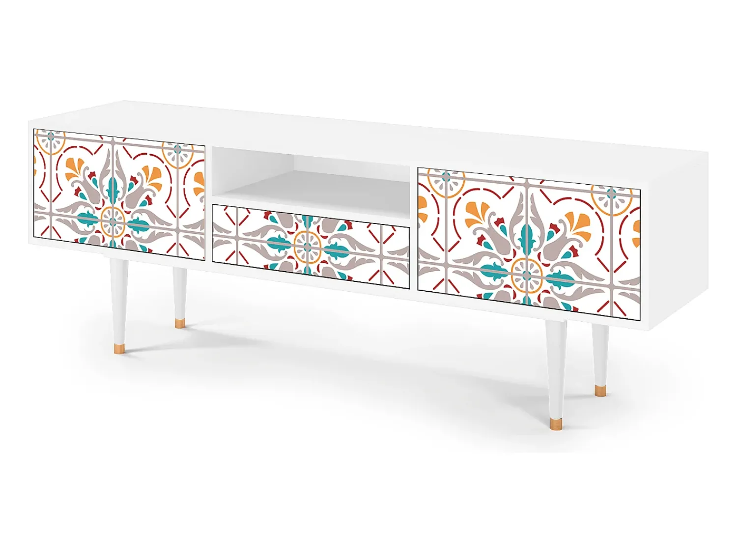 Mueble de TV - 170х59х41 cm - T6 - Spring Ceramics, Branco^ Móvel De Tv