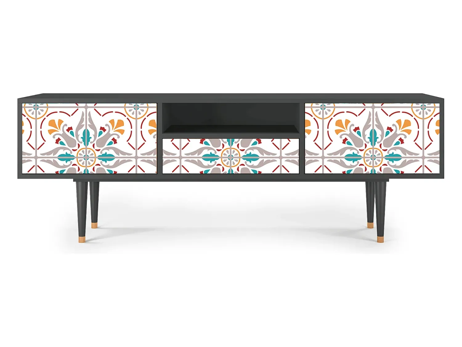 Mueble de TV - 170х59х41 cm - T6 - Spring Ceramics, Antracite^ Móvel De Tv