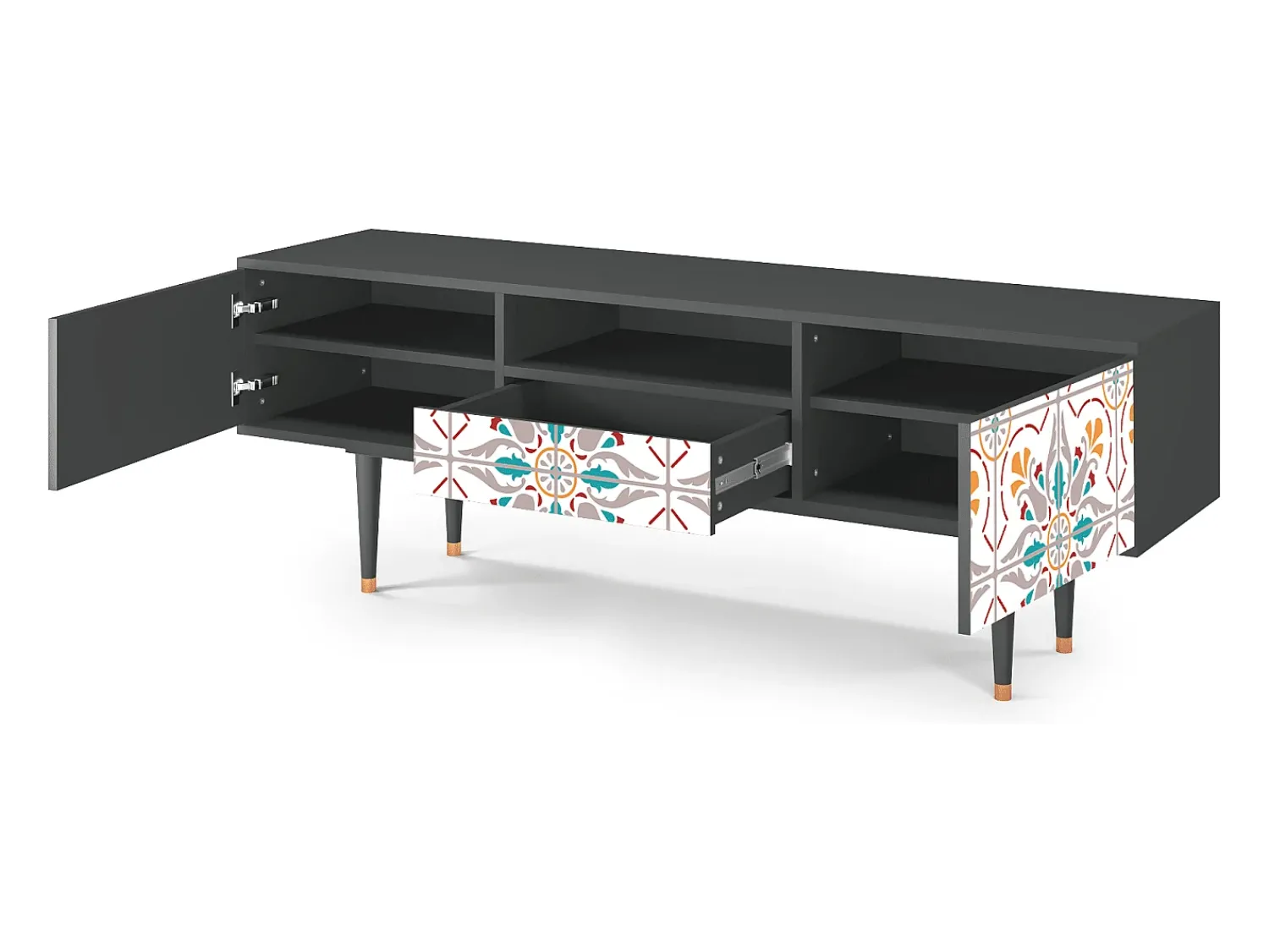 Mueble de TV - 170х59х41 cm - T6 - Spring Ceramics, Antracite^ Móvel De Tv