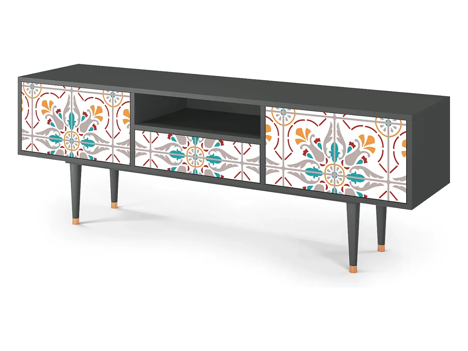 Mueble de TV - 170х59х41 cm - T6 - Spring Ceramics, Antracite^ Móvel De Tv